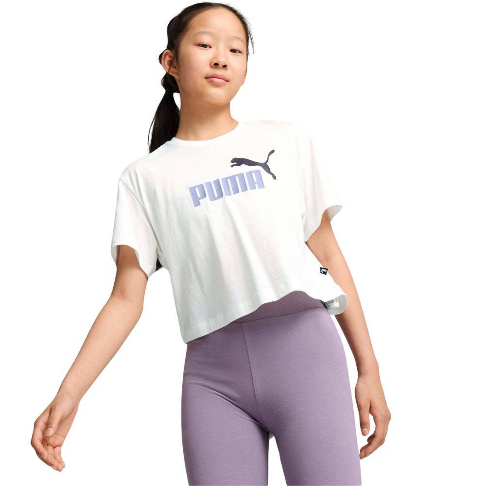 PUMA GIRLS LOGO CROPPED TEE