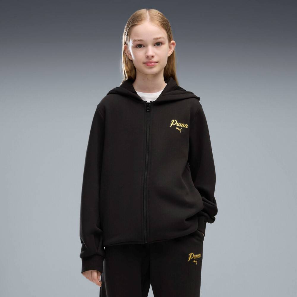 PUMA ESS SCRIPT GLITTER FULL-ZIP SWEAT SUIT FL G