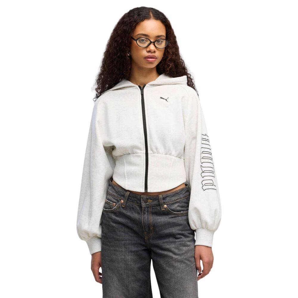 PUMA STREET GLAM BEDAZZLED FZ BALLOON SLEEVE HOODIE FL