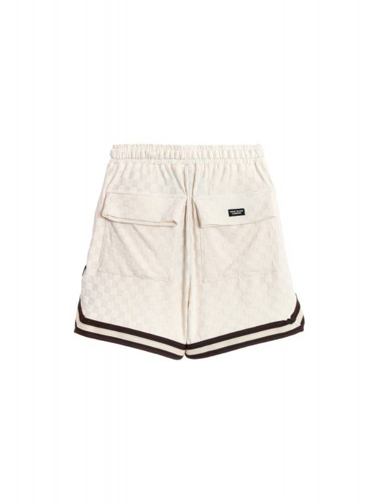 MWM BLACK SQUARE PATTERN SOFT FABRIC SHORTS