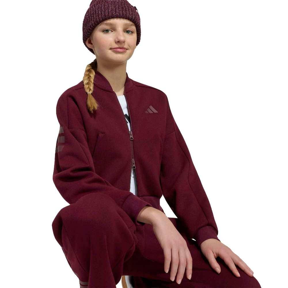 ADIDAS GIRLS FUTURE ICONS 3 STRIPES FULL ZIP TRACK TOP
