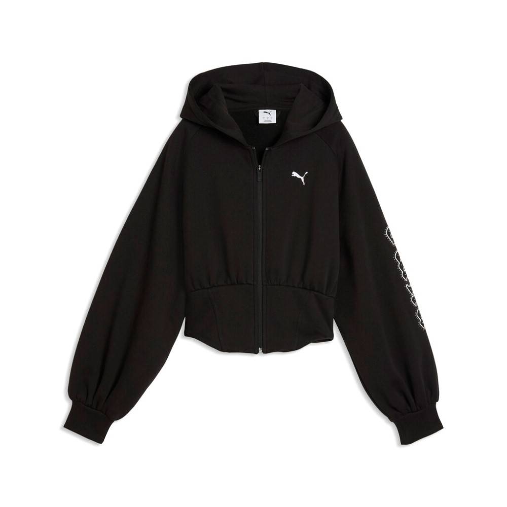 PUMA STREET GLAM BEDAZZLED FZ BALLOON SLEEVE HOODIE FL