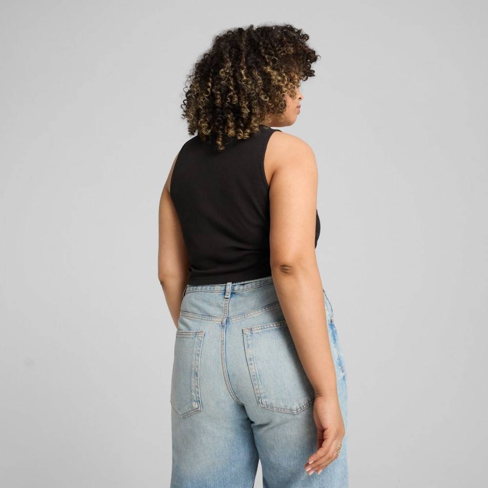 PUMA WARDROBE ESS RIBBED CROP TOP