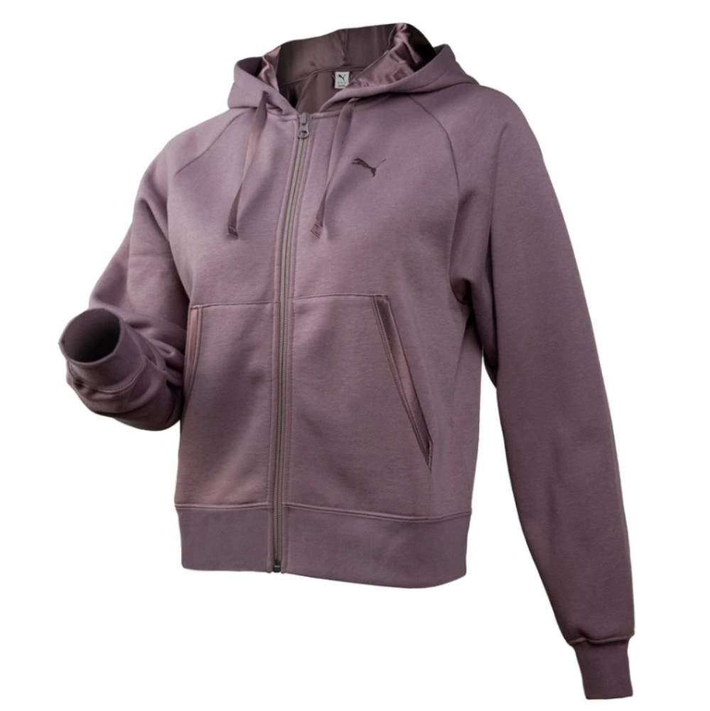 PUMA ESS ELEVATED SATIN FZ HOODIE FL