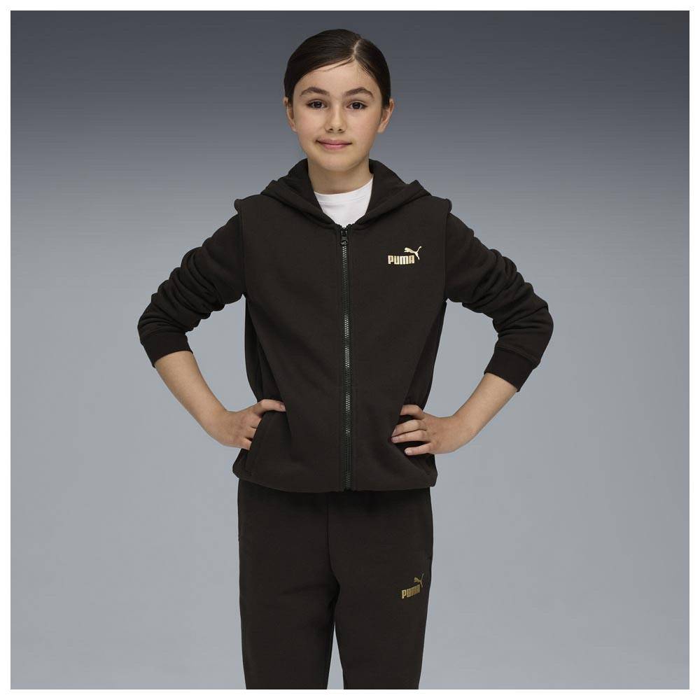 PUMA METALLIC HOODED SWEAT SUIT FLEECE G