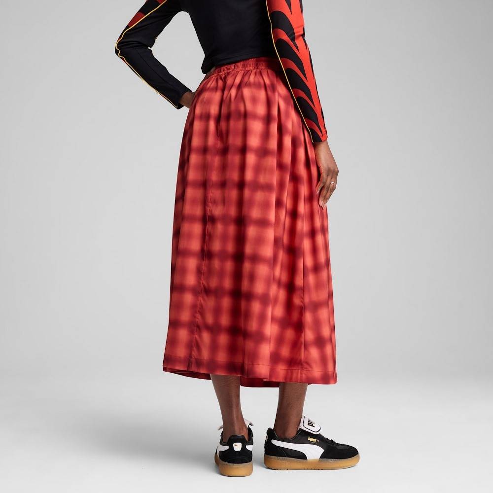 PUMA WARDROBE ESS ROAD TO UNITY WOVEN MIDI AOP PLEATED SKIRT