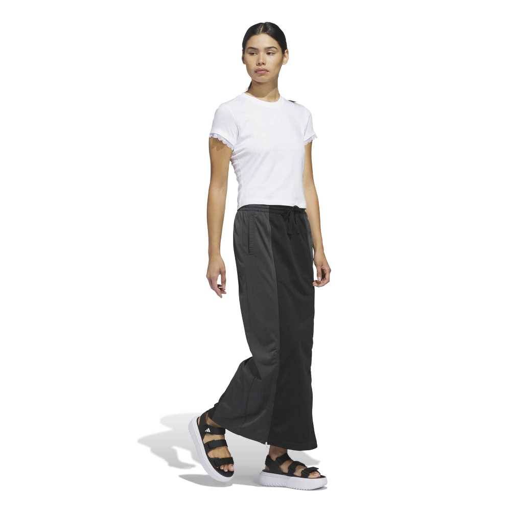 ADIDAS OUTLINED LOGO GRAPHIC T-SHIRT WITH LACE ON SLEEVE HEMS
