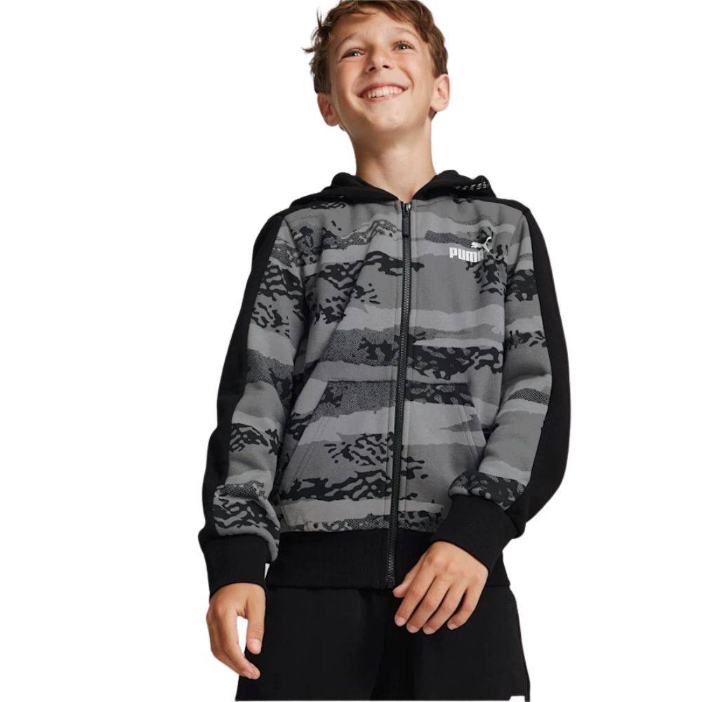 PUMA ALPHA YOUTH FULL-ZIP FLEECE HOODIE