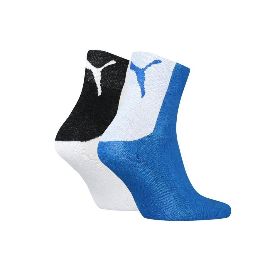 PUMA MEN CAT LOGO BLOCK QUARTER 2-PAIRS SOCKS