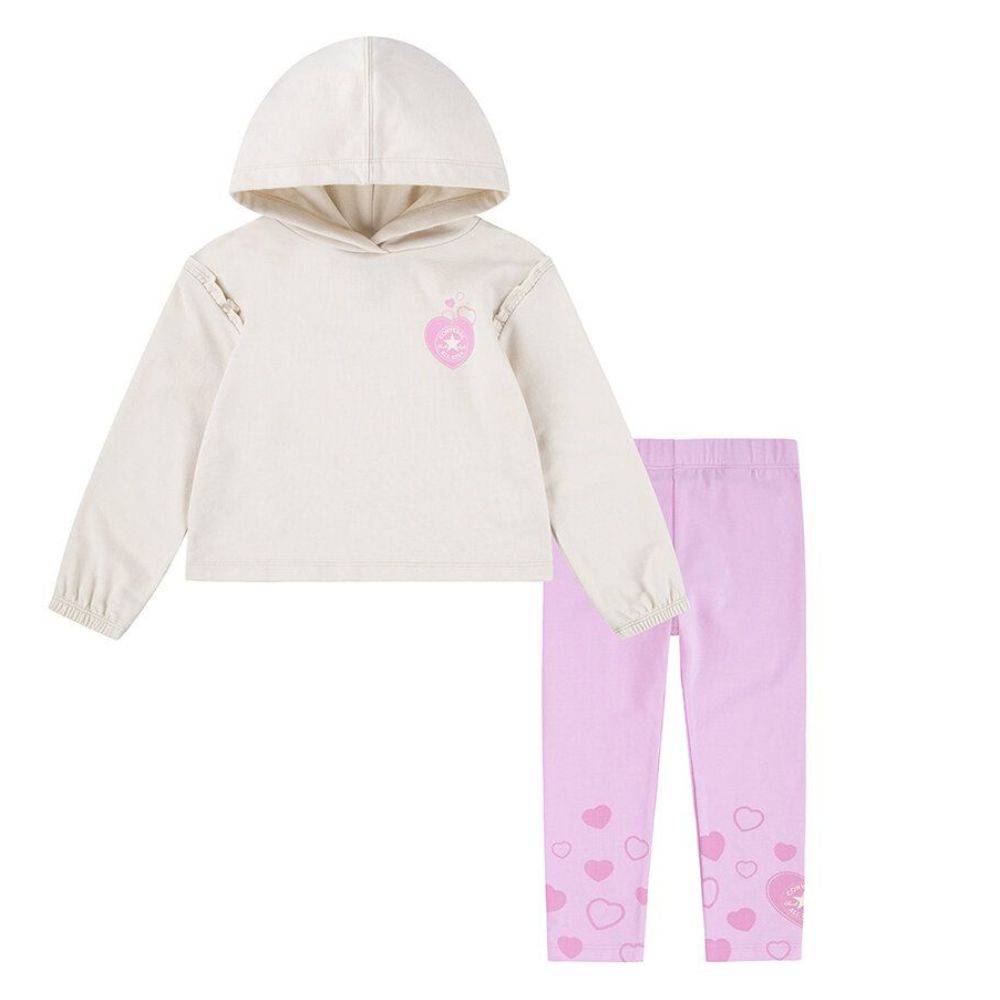 CONVERSE LITTLE KIDS HOODIE & HEART LEGGING SET