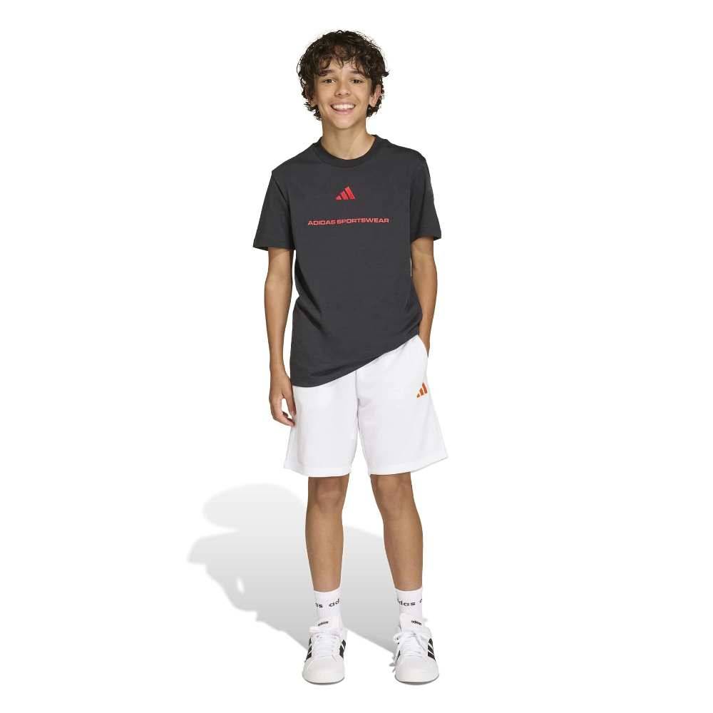 ADIDAS BOYS FRENCH TERRY SLOGAN SHORTS