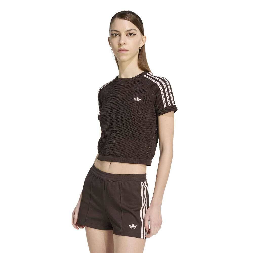 ADIDAS ORIGINALS KNITTED CROCHET CALI TEE