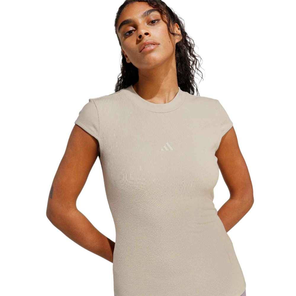ADIDAS SEASONAL ESSENTIALS RIB CAP-SLEEVE TEE