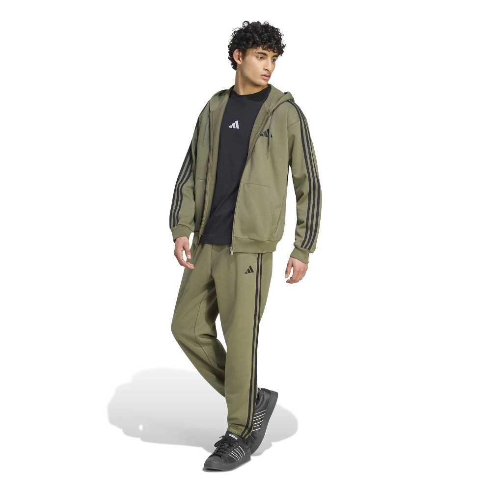 ADIDAS M ESSENTIALS 3-STRIPES FLEECE TAPERED CUFFED PANTS