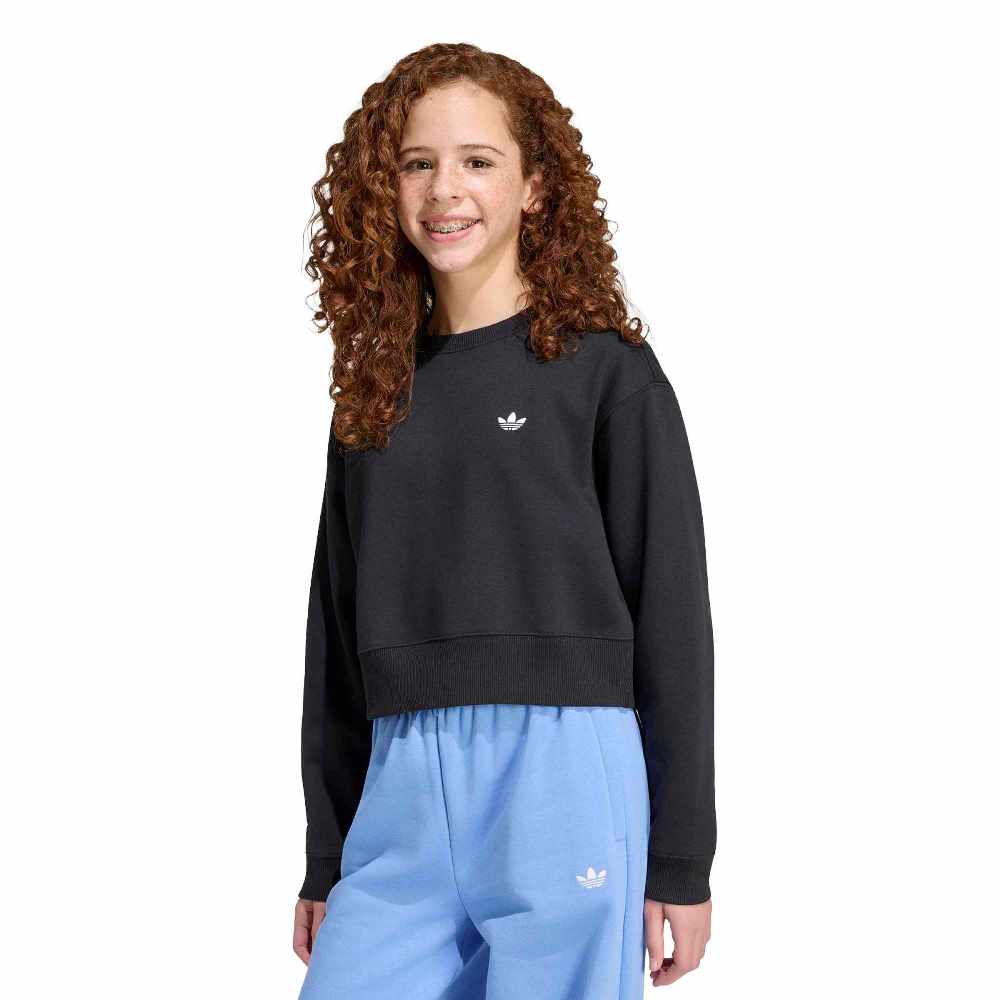 ADIDAS ORIGINALS GIRLS BOXY CREW SWEATSHIRT FLEECE LONG SLEEVE