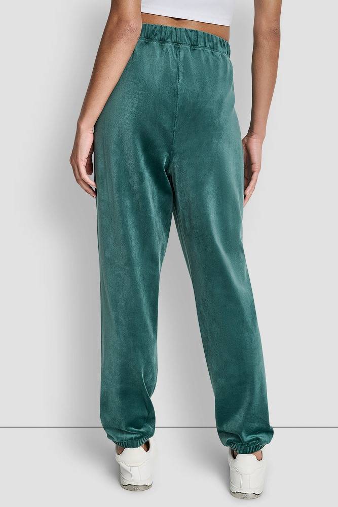 DKNY VELOUR RHINESTONE LOGO RELAXED JOGGER