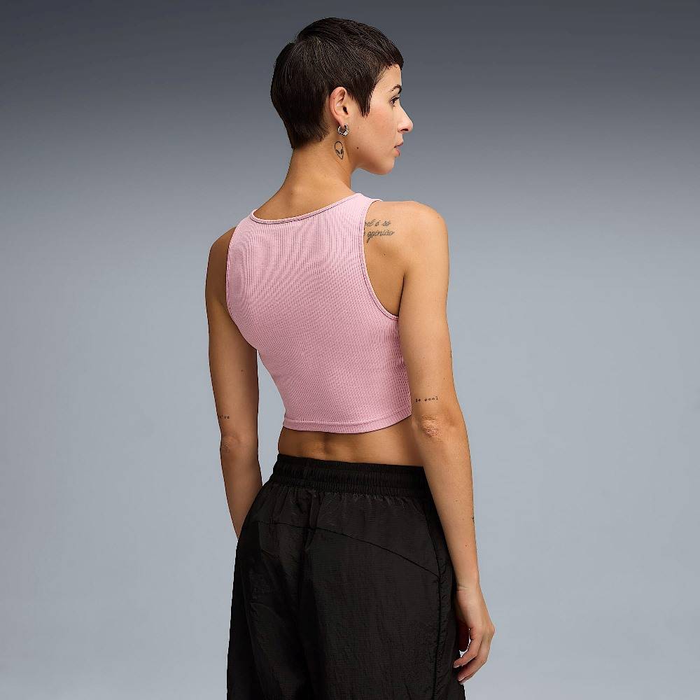 PUMA WARDROBE ESS RIBBED CROP TOP