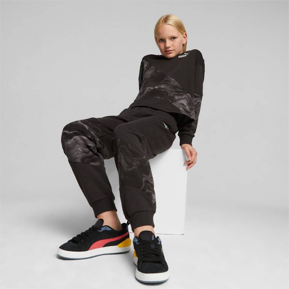 PUMA GIRLS POWER CAT MARBLEIZED HOODIE