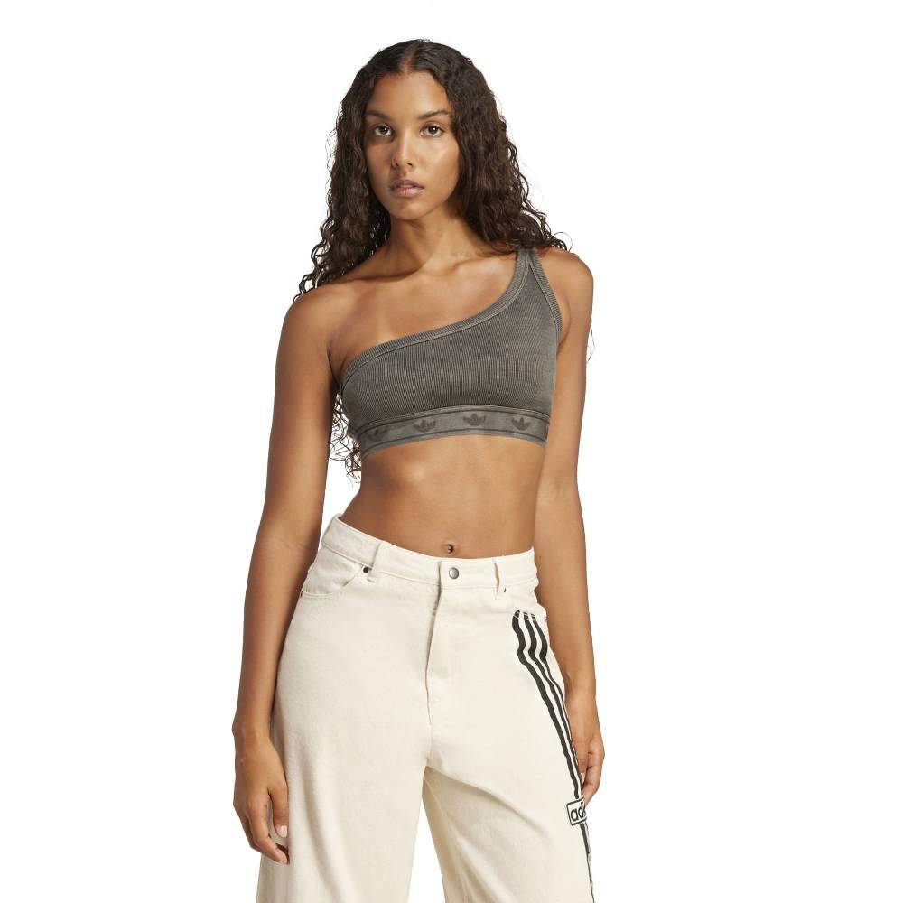 ADIDAS ORIGINALS RIBBED ONE SHOULDER TOP
