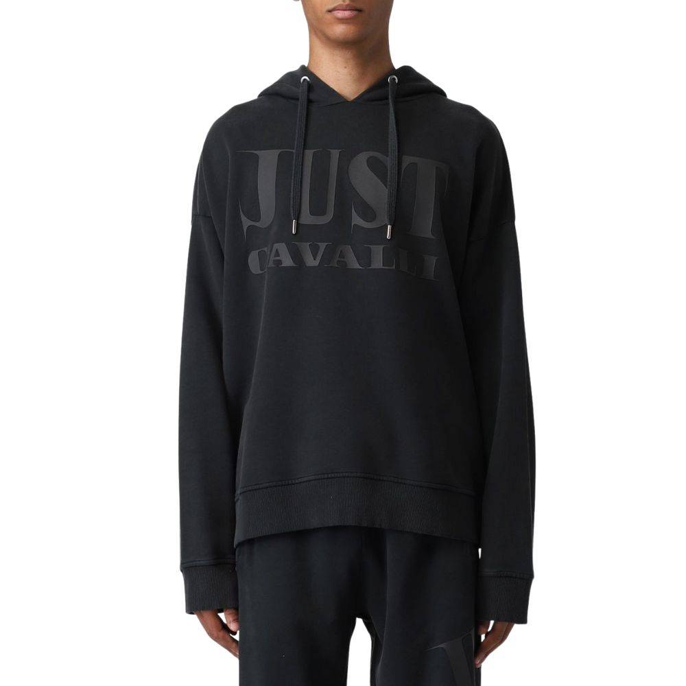 JUST CAVALLI LOGO PRINT CREW SWEATSHIRT