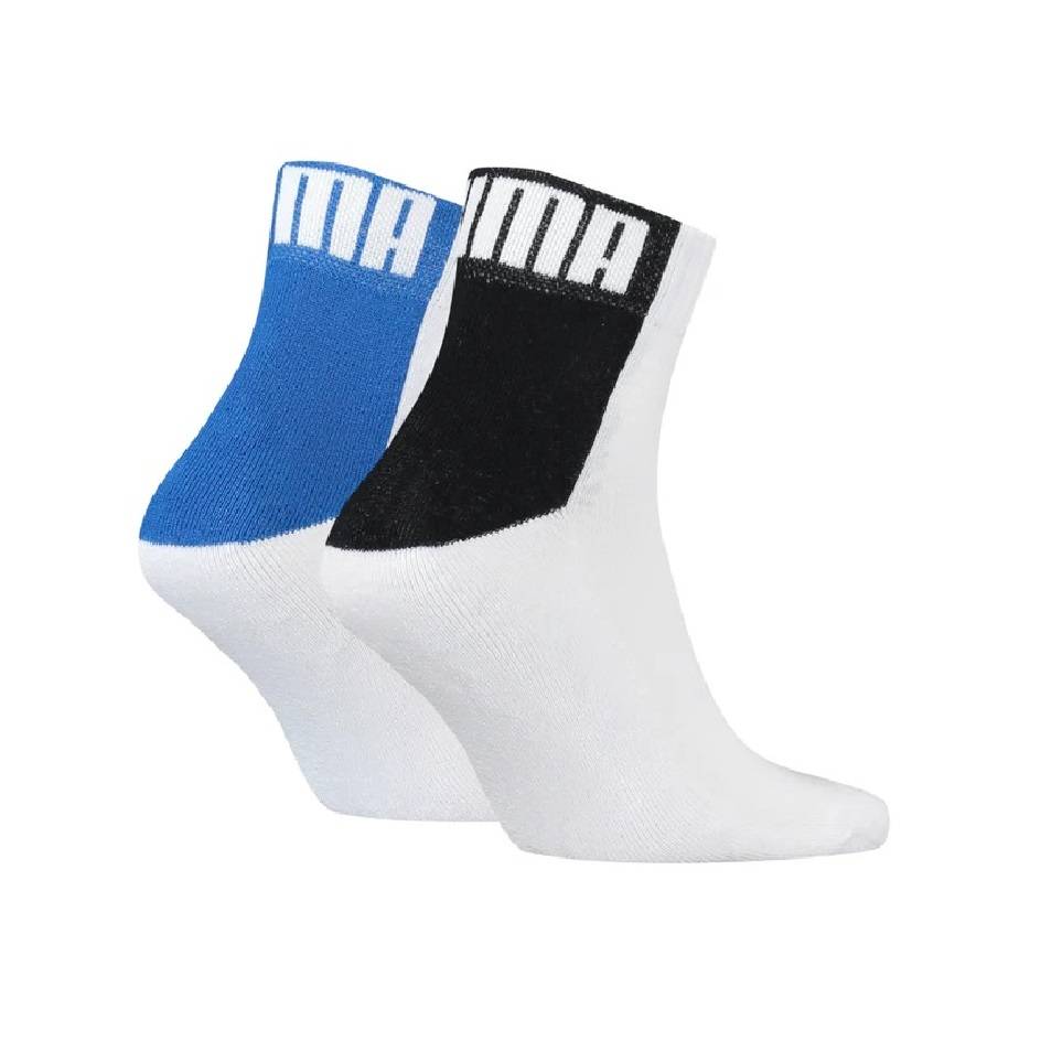 PUMA MEN LOGO BLOCK QUARTER 2-PAIRS SOCKS