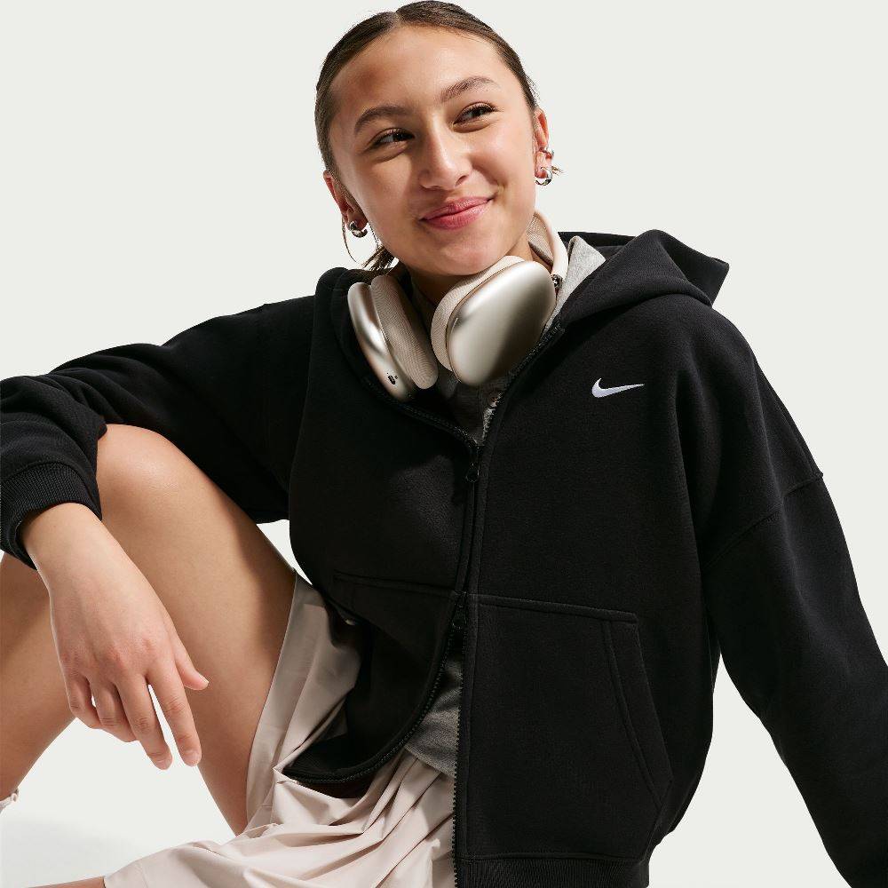 NIKE STUDIO GIRLS FLEECE FULL-ZIP HOODIE