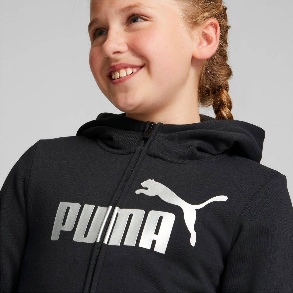 PUMA ESSENTIAL LOGO GIRLS FLEECE FULL-ZIP HOODIE