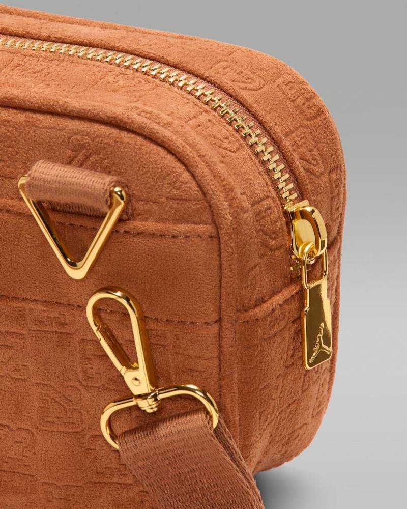 NIKE JORDAN SUEDE MONOGRAM CAMERA BAG