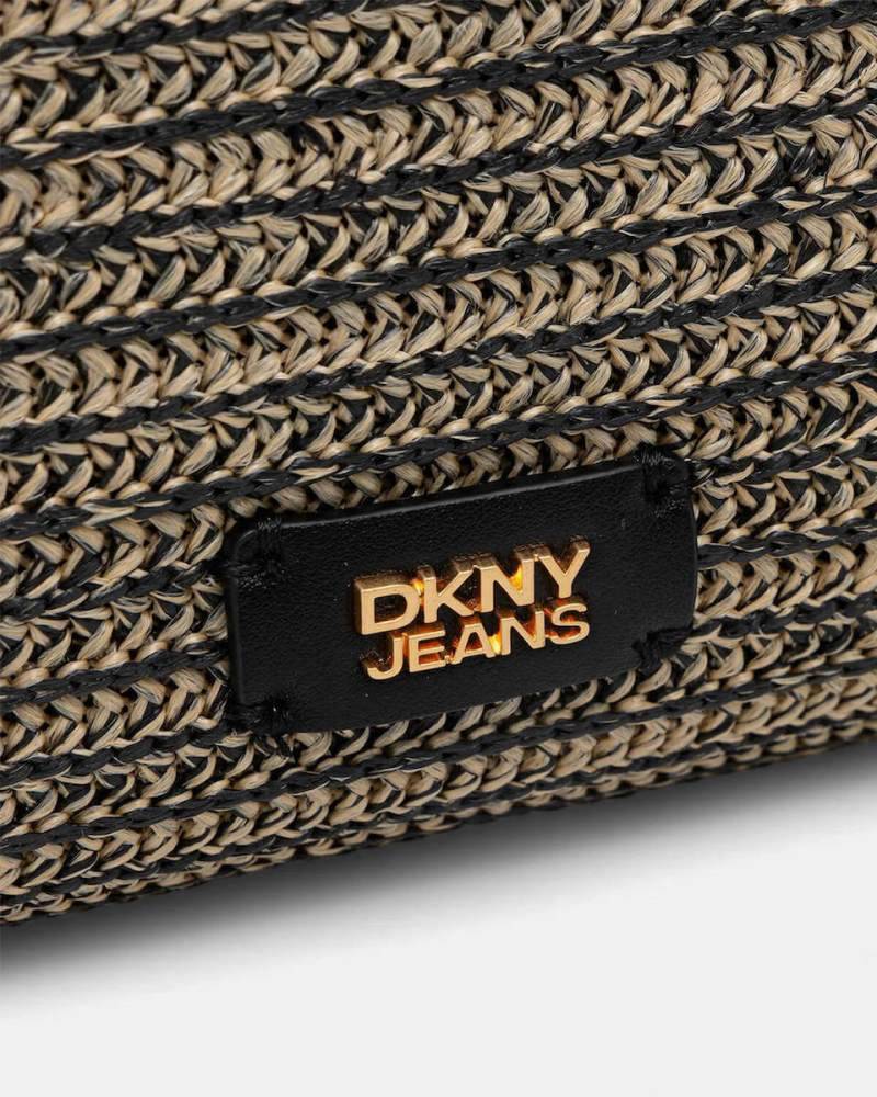 DKNY ROCCO LARGE HOBO CROCHET RAFFIA BAG