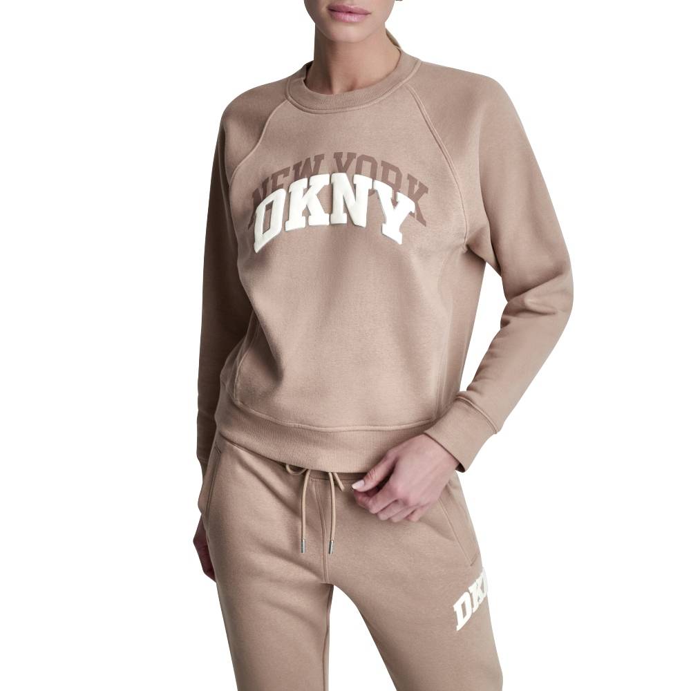 DKNY SHADOW VARSITY LOGO CREW NECK