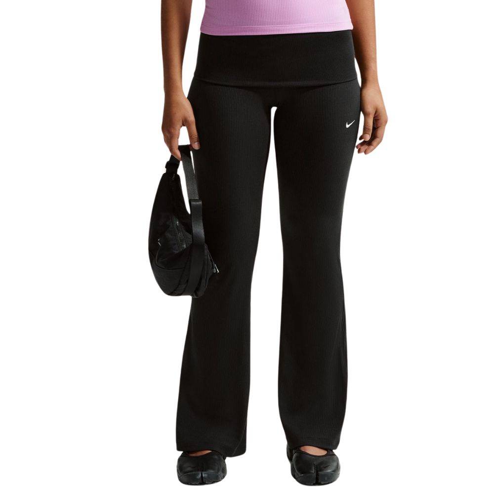 NIKE WOMENS CHILL KNIT MID-RISE TIGHT RIBBED PANT