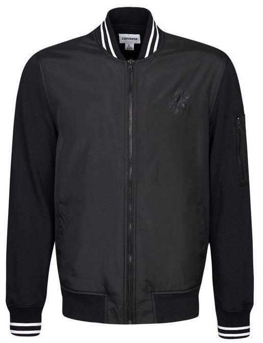 CONVERSE MENS MIX FABRIC BOMBER SWEATER