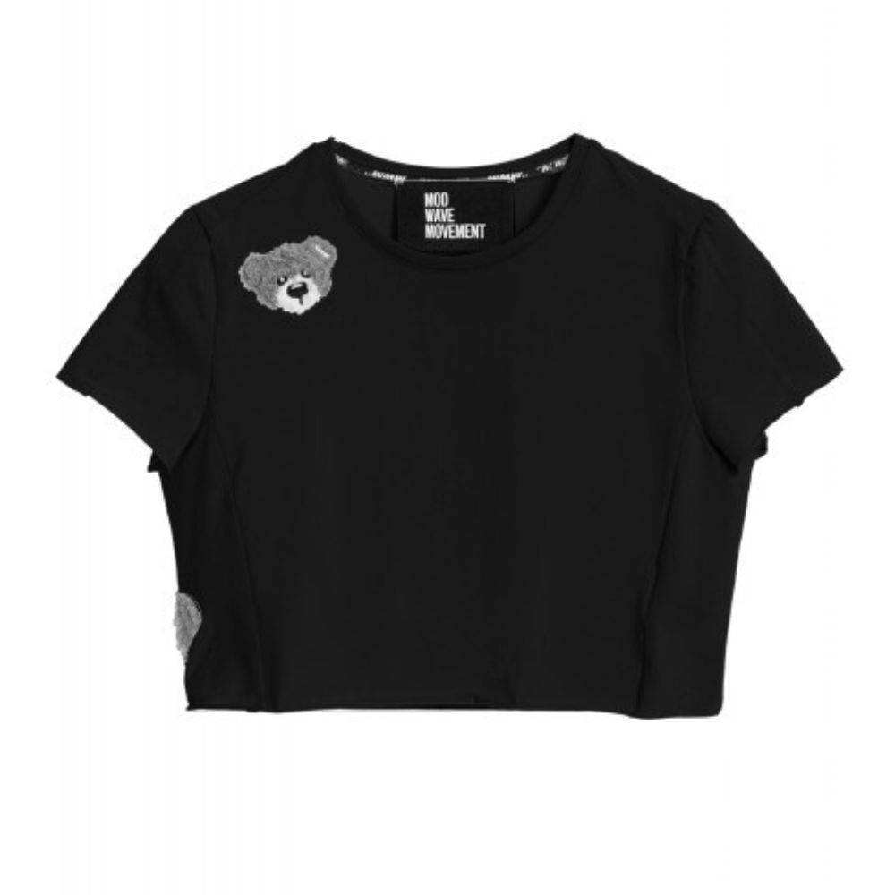 MWM TEDDY BEAR FLOCK PATCH CROPPED TANK TOP WOMEN