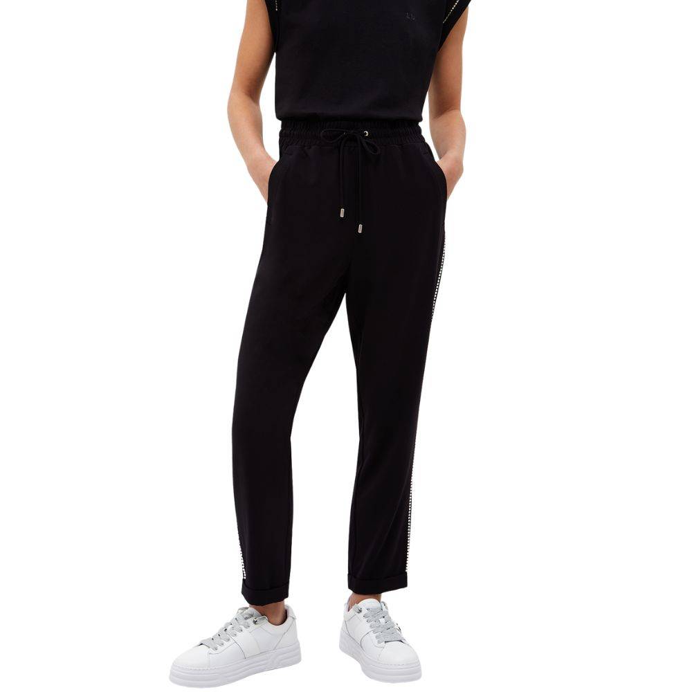 LIU JO ECO FRIENDLY JOGGING PANTS WITH APPLIQUE GEMSTONES