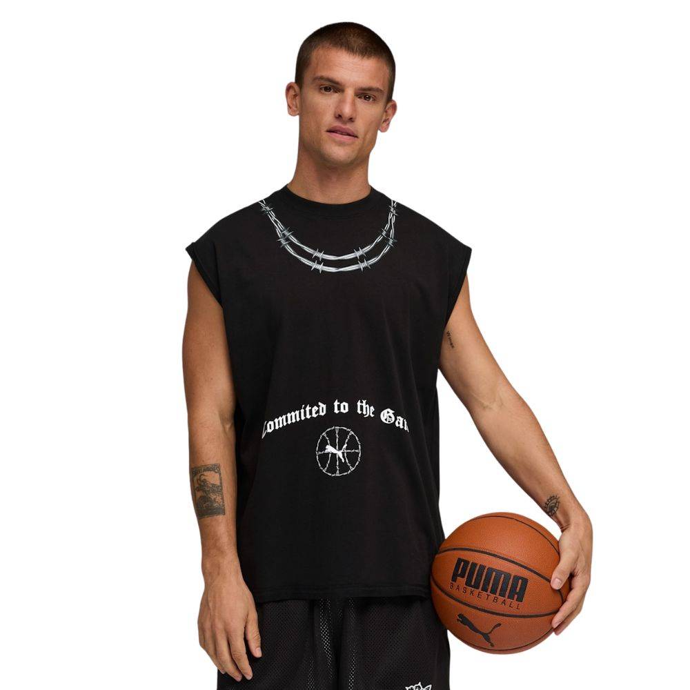 PUMA SWISH N' INK CUT OFF TEE