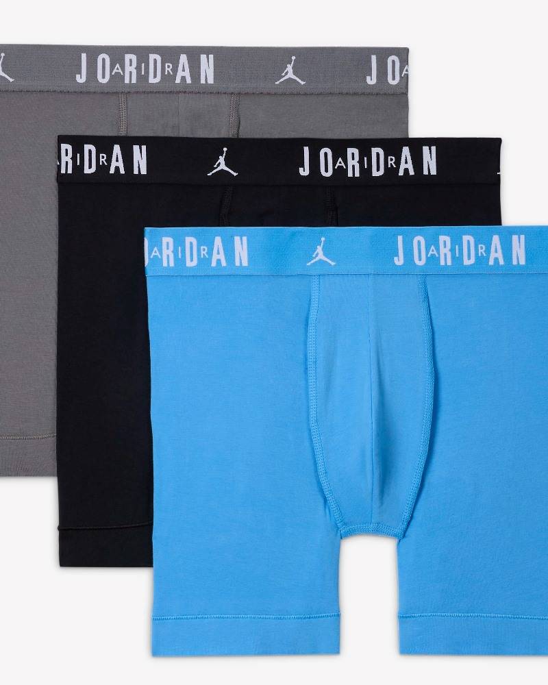 NIKE JORDAN MENS FLIGHT COTTON CORE 3PK BOXER BRIEFS