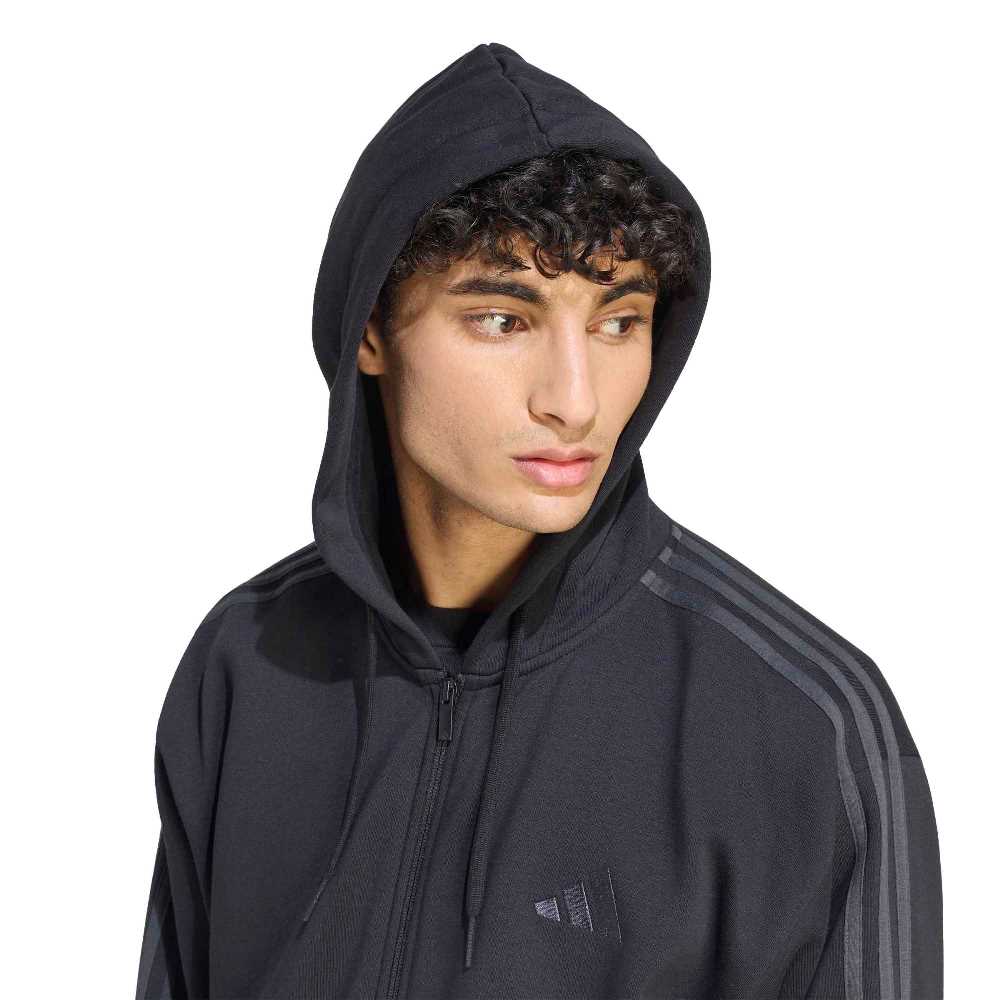 ADIDAS M ESSENTIALS 3-STRIPES FLEECE FULL-ZIP HOODIE