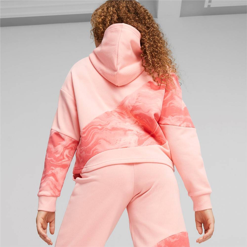 PUMA GIRLS POWER CAT MARBLEIZED HOODIE