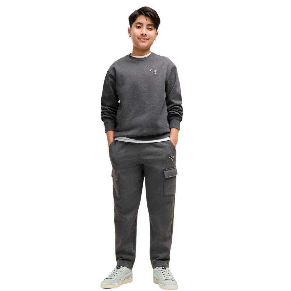 PUMA ESS ELEVATED RELAXED CREW AND CARGO PANTS SUIT FL B