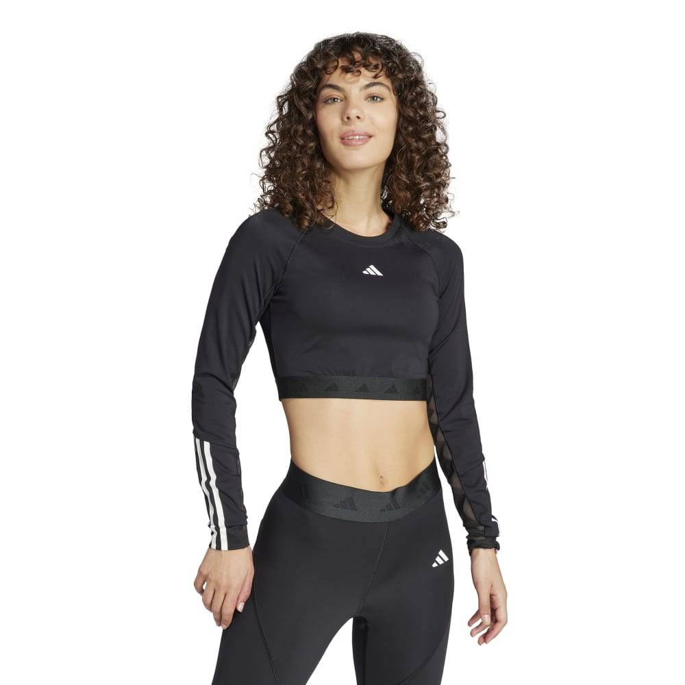 ADIDAS HYPERGLAM TRAINING CROPPED LONG SLEEVE T-SHIRT