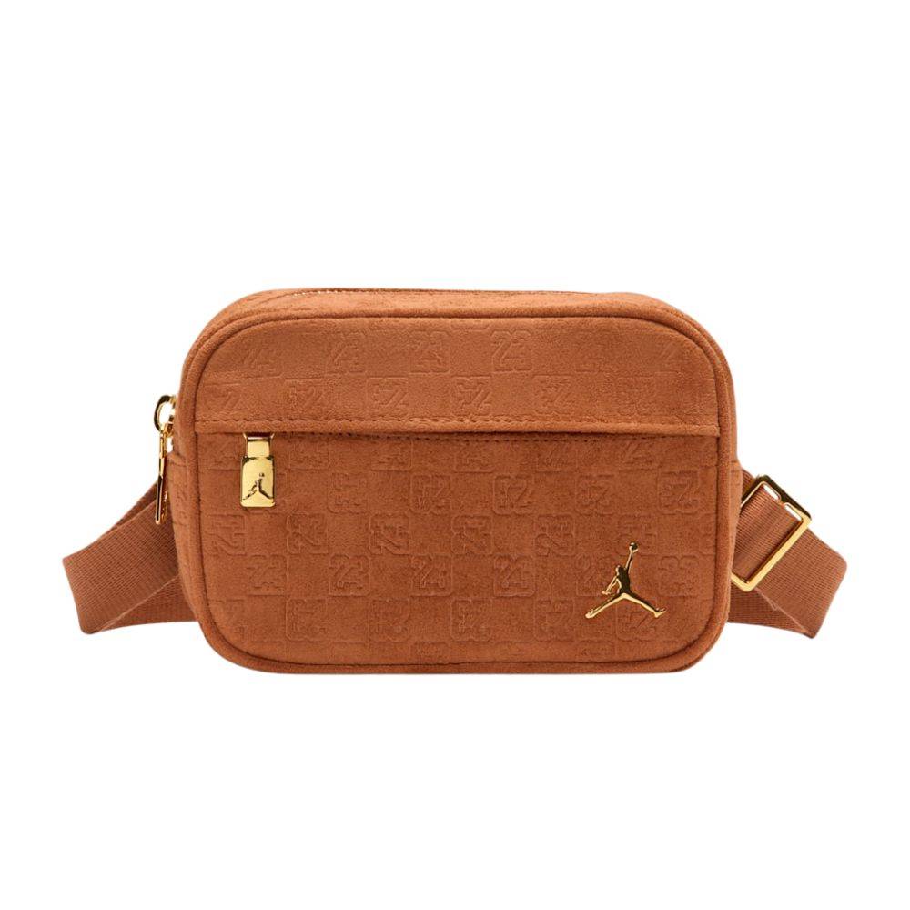 NIKE JORDAN SUEDE MONOGRAM CAMERA BAG