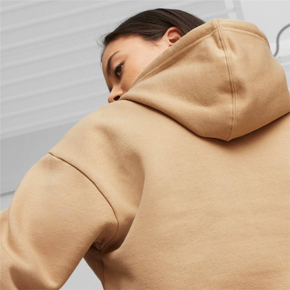 PUMA ESSENTIALS WOMENS CROPPED LOGO HOODIE