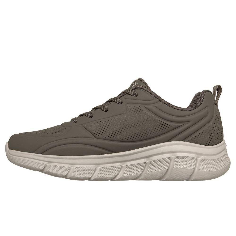 SKECHERS MENS BOBS B FLEX - DEBOSSED LACE UP PU SNEAKER