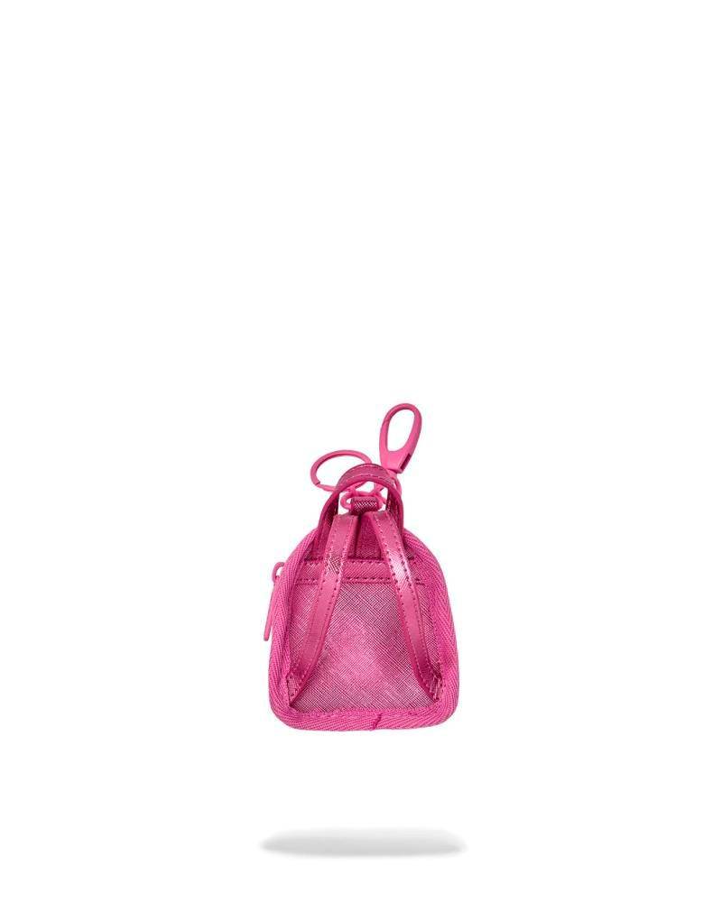 SPRAYGROUND METALLIC PINK METALLIC DRIP BACKPACK KEYCHAIN