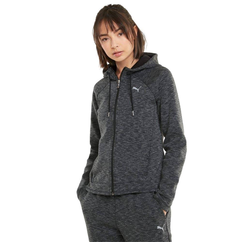 PUMA WOMENS EVOSTRIPE FULL-ZIP HOODIE