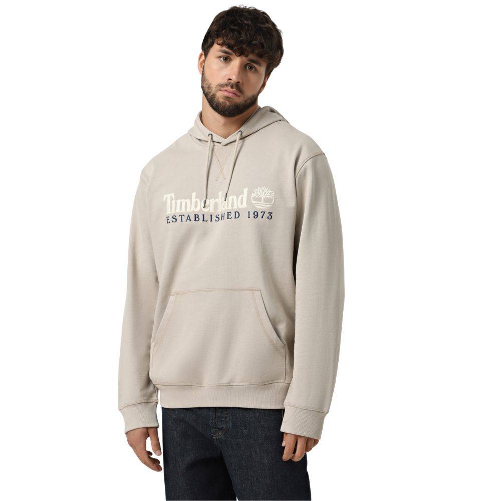 TIMBERLAND ESTABLISHED 1973 EMBROIDERED LOGO LOOPBACK HOODIE