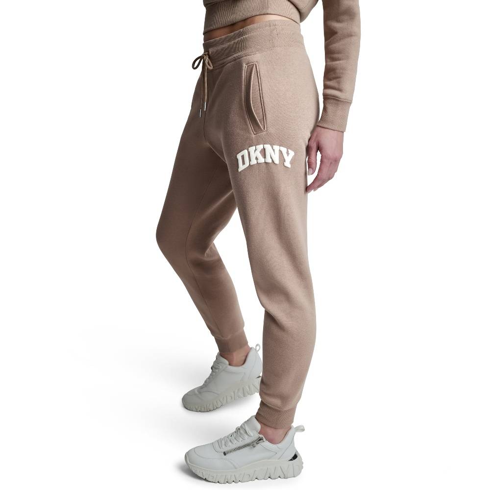 DKNY VARSITY LOGO MID RISE RIB WAIST AND CUFF JOGGER