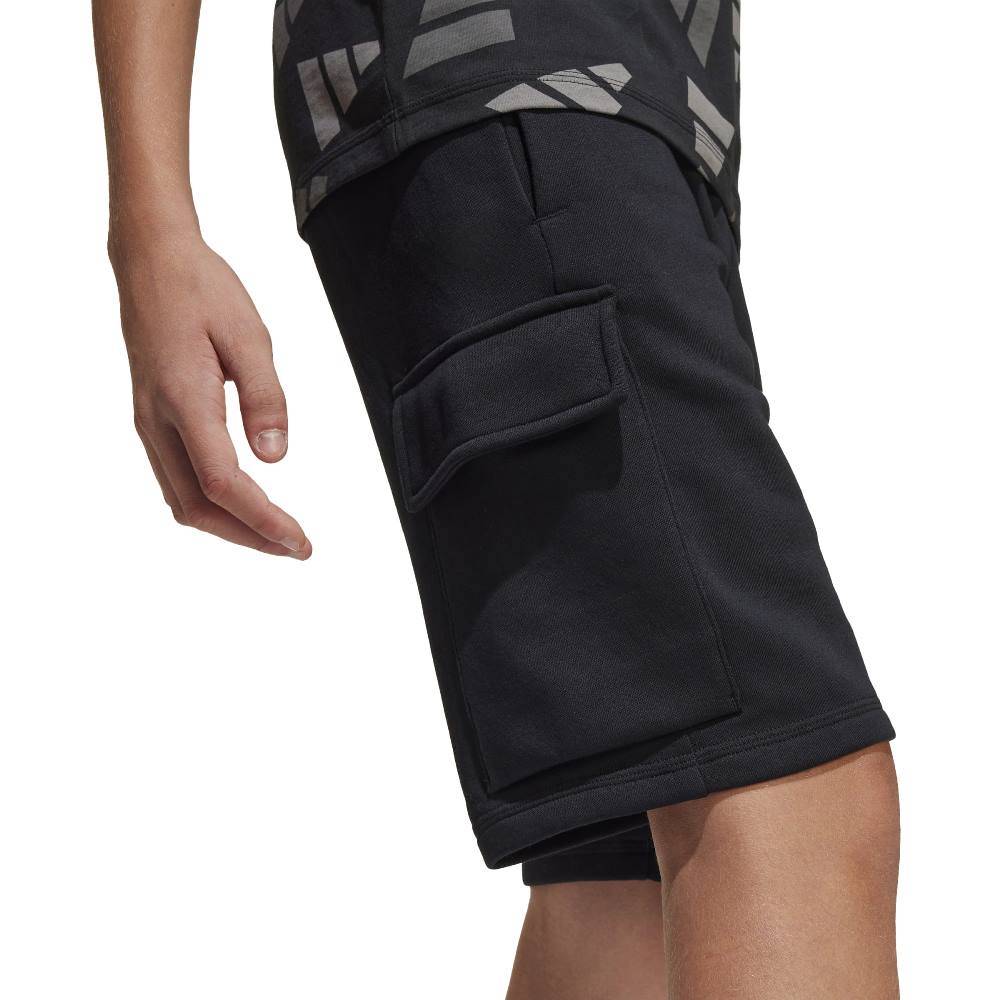 ADIDAS YOUTH SEASONAL ESSENTIALS LOGO CELEBRATION FLEECE SHORTS