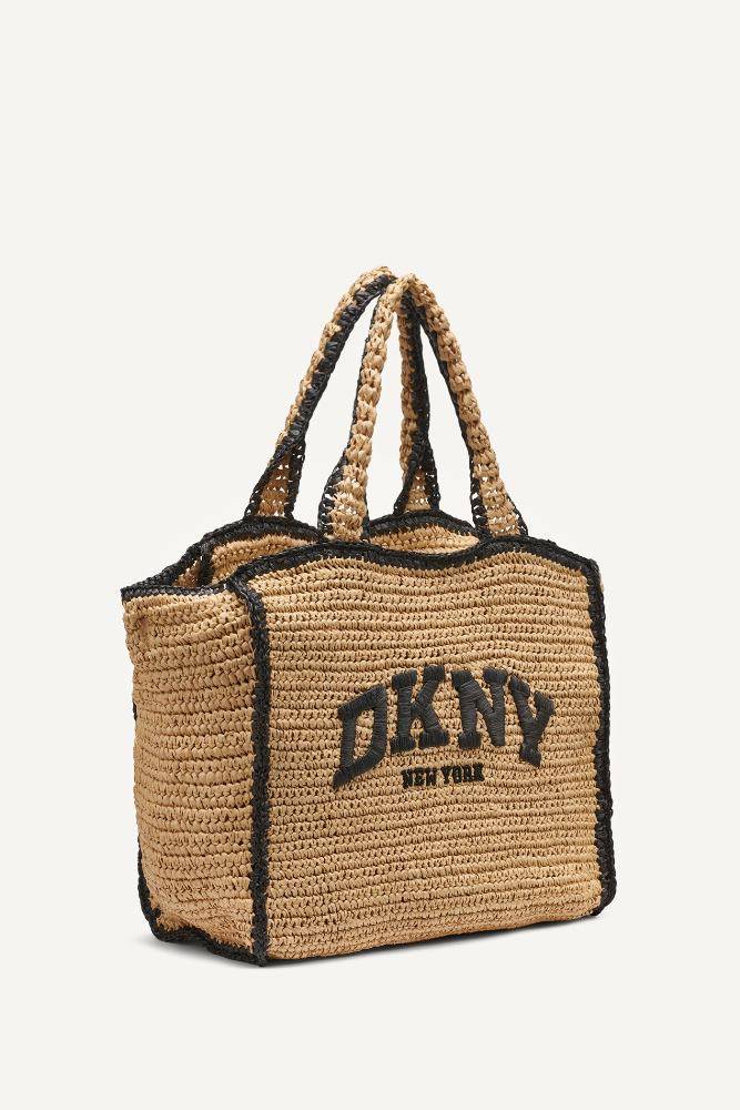 DKNY HADLEE MEDIUM RAFFIA TOTE BAG