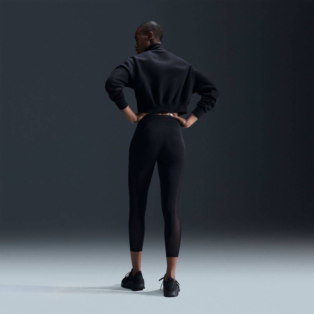 NIKE PRO DRI-FIT MED-RISE 7/8 MESH PANELED LEGGINGS